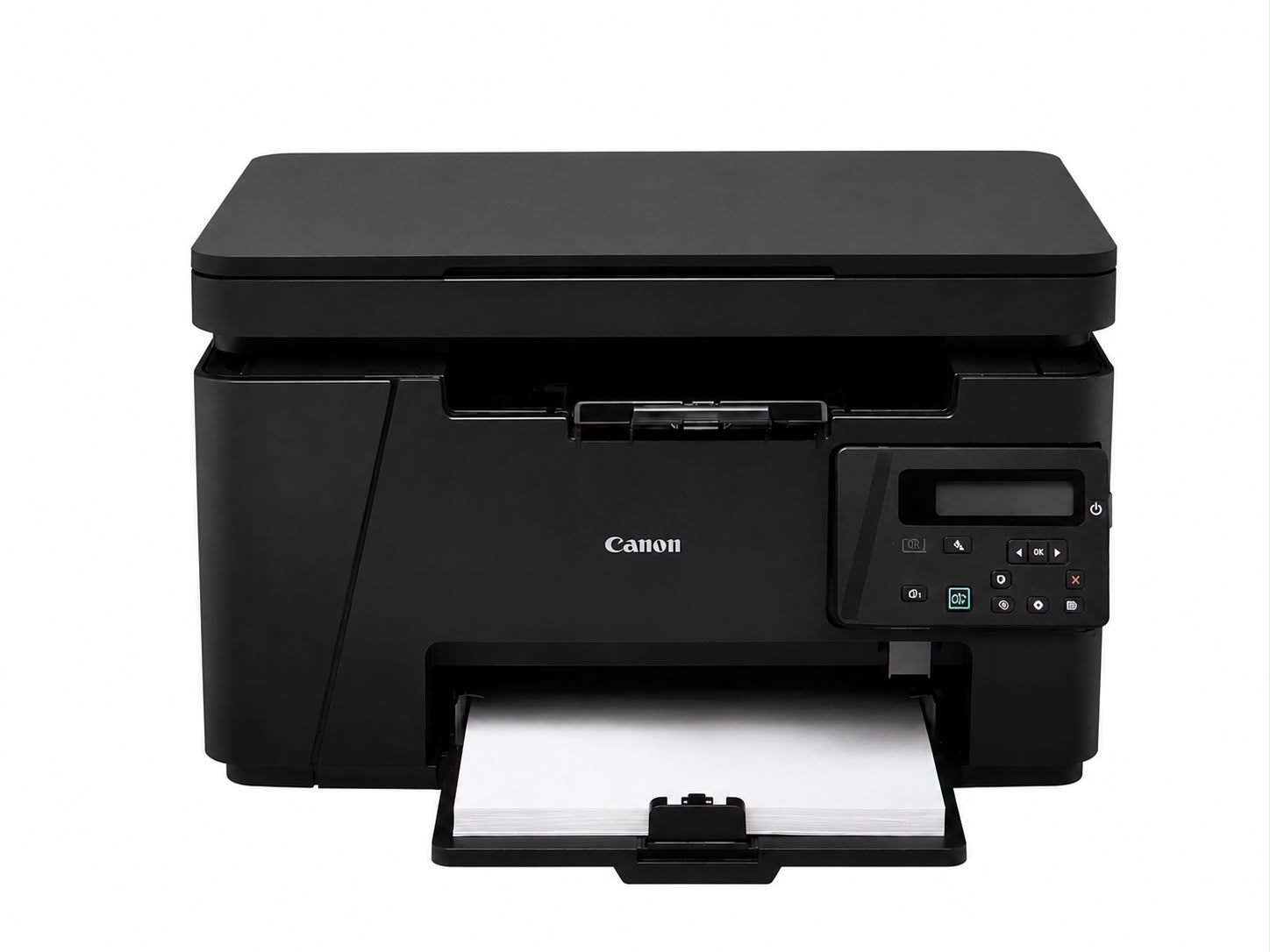 Black printer with paper output