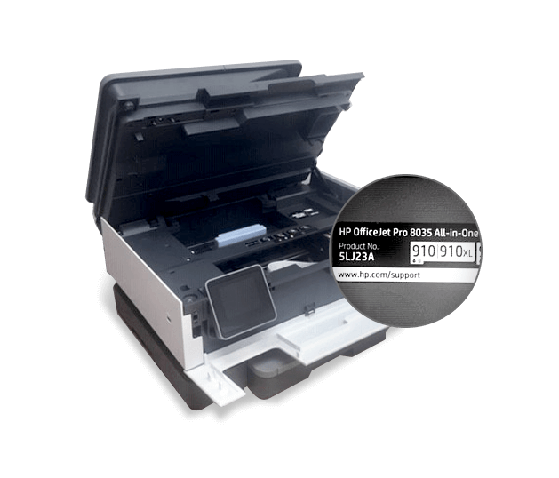 Printer identification label example
